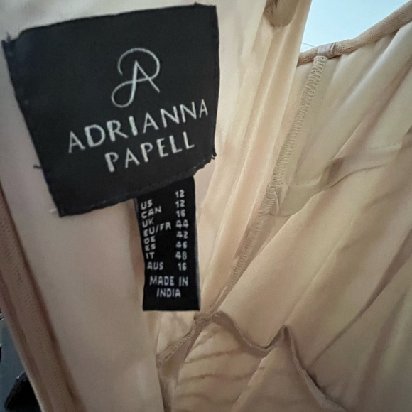 Adrianna Papell Art Deco Beaded Gown in Champagne - Picture 4 of 7